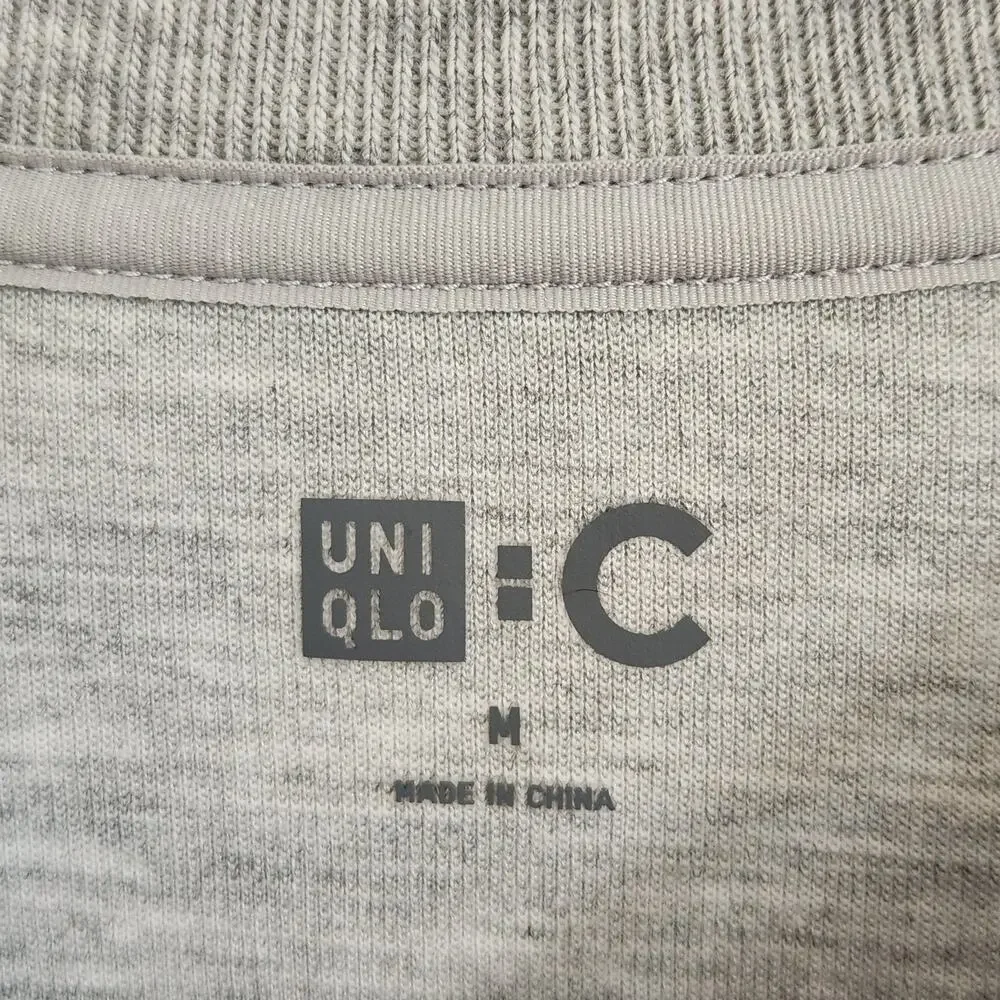 UNIQLO +C Clare Waight Keller Men’s M Gray Oversized Crewneck Sweatshirt Sweater